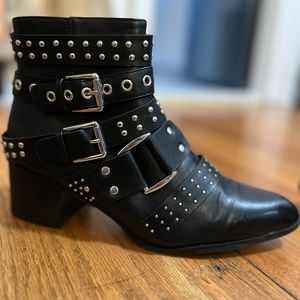 Fergalicious studded black booties- 10M